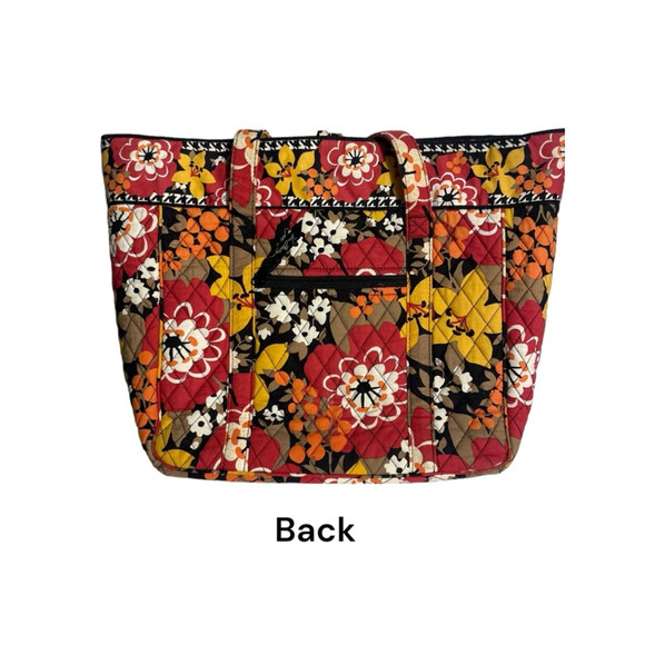 VERA BRADLEY VERA EXTRA LARGE TOTE BAG~BITTERSWEET Bright Floral Pattern Laptop - Picture 8 of 11